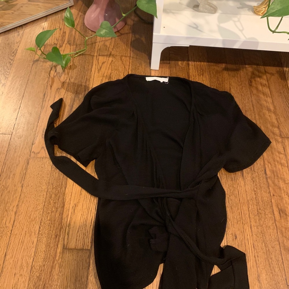 Black wrap blouse